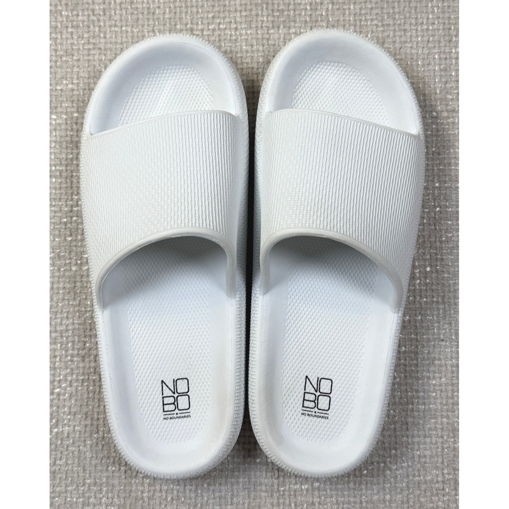 White Platform Cloud Slides Pillow Sandals No Boundaries NOBO Women 10 Men 8.5